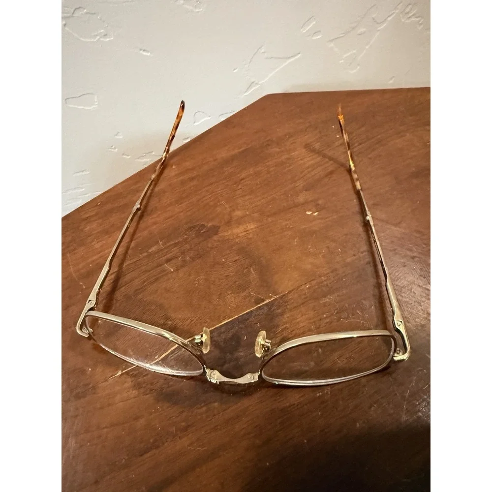 Vintage Retro Folding Glasses Frames Only Gold Metal Collapsible Temples